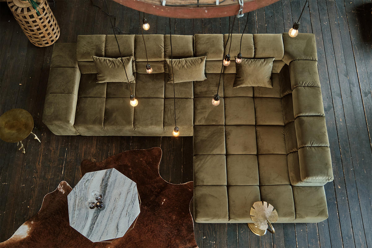ECKSOFA MIT MOTORISCHEM SITZVORZUG NEVADA Hellgrün Velvet - Schwarz/Hellgrün, Textil (319/215cm) - KAWOLA