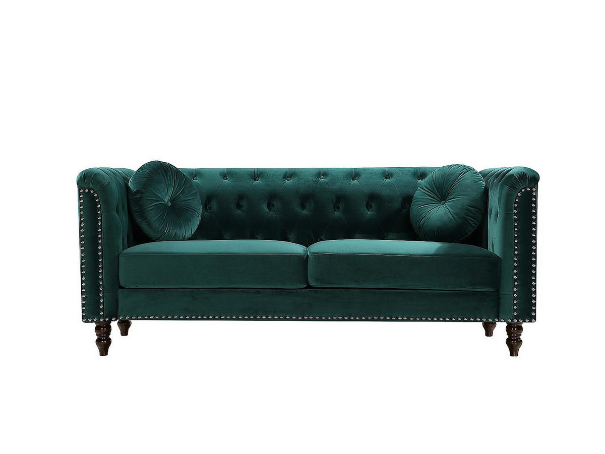COUCHGARNITUR - 5 Personen - samt - smaragdgrün Turner - Grün, Textil (190/79/77cm) - Vente-Unique