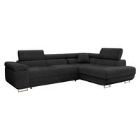ECKSOFA Torezio, Seite: Rechts - Schwarz, Holz/Textil (274/203cm) - MIRJAN24