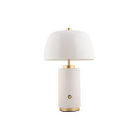 TISCHLAMPE Freya Ø 18 cm kabellos - Weiß, Metall (18/18/30cm) - Leitmotiv