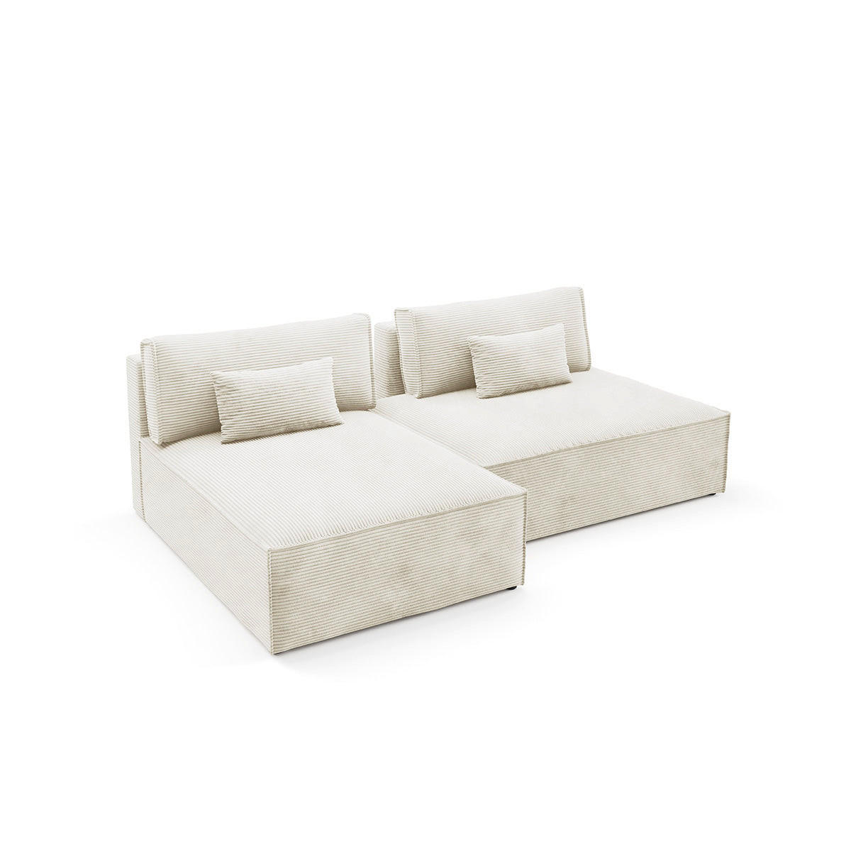 ECKSOFA Georgia Cremeweiß - Weiß, Holz (236/148cm) - Petits-meubles