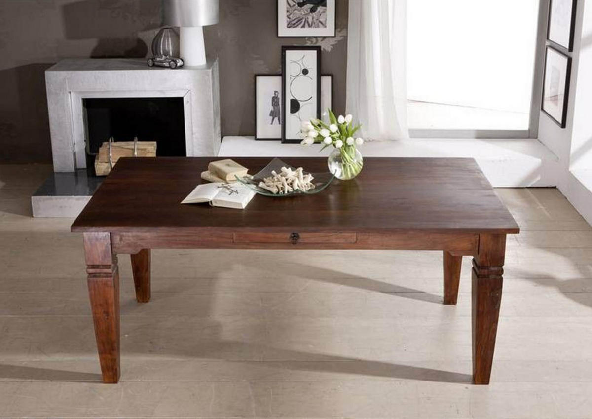 ESSTISCH Akazie 200x100x76 nougat lackiert OXFORD #605 - Dunkelbraun, Holz (100/200/76cm) - Massivmoebel24