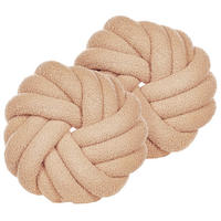 DEKOKISSEN 2er-Set Hellbeige 31/31 cm Akola - Beige, Textil (31/31cm) - Beliani