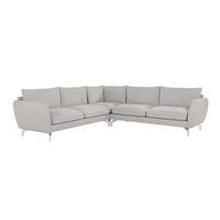 ECKSOFA Elou Silber Microfaser - Chromfarben/Silberfarben, Holz/Textil (276/276cm) - S-Style Möbel