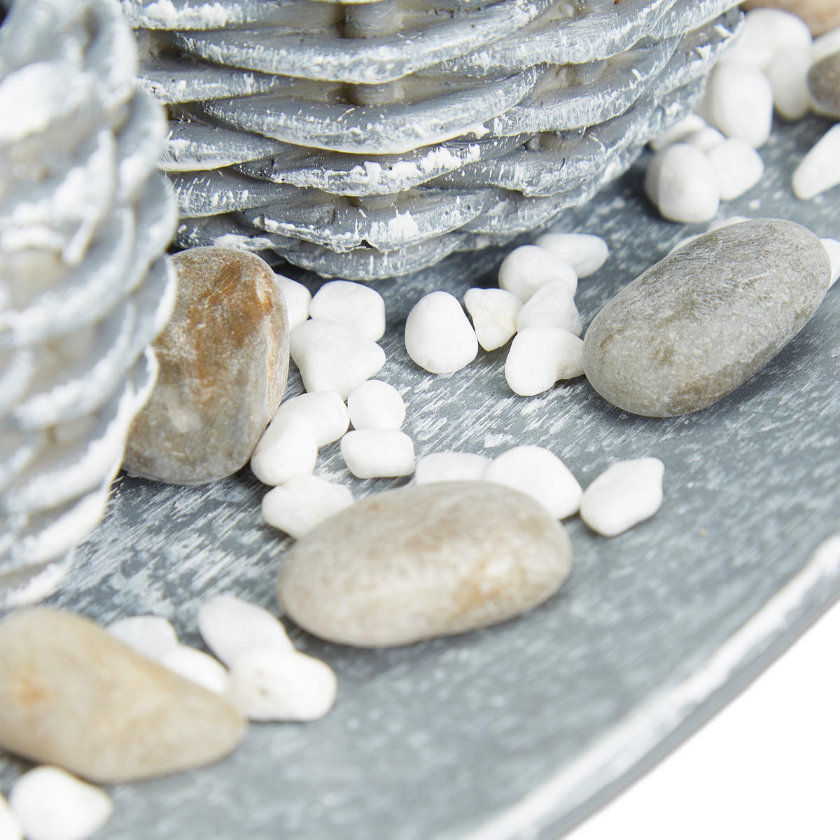 SVIEČKOVÁ dekorácia 3ks. - sivá, parafín/kompozitné drevo (7.5cm) - Relaxdays