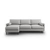 AUSKLAPPBARES-ECKSOFA links mit Container Scott aus strukturiertem Stoff hellgrau 5 Sitzplätze - Hellgrau, Textil (142/212cm) - Micadoni