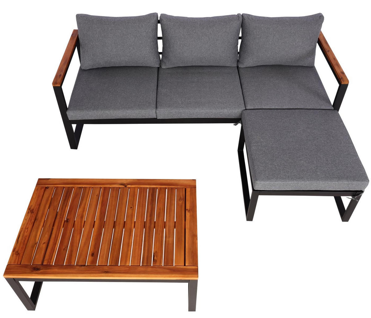 GARTENLOUNGE Dunkelgrau - Grau, Metall - PROREGAL