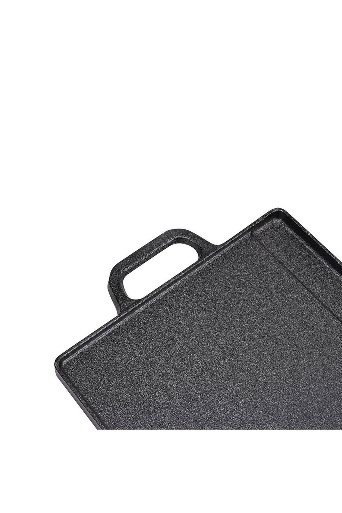 GRILLPFANNE Wendbare aus Gusseisen in Schwarz mit Antihaftbeschichtung 45 x 22 x 2 cm 3,2 kg - Schwarz, Metall (22/45/2cm) - Livingandhome