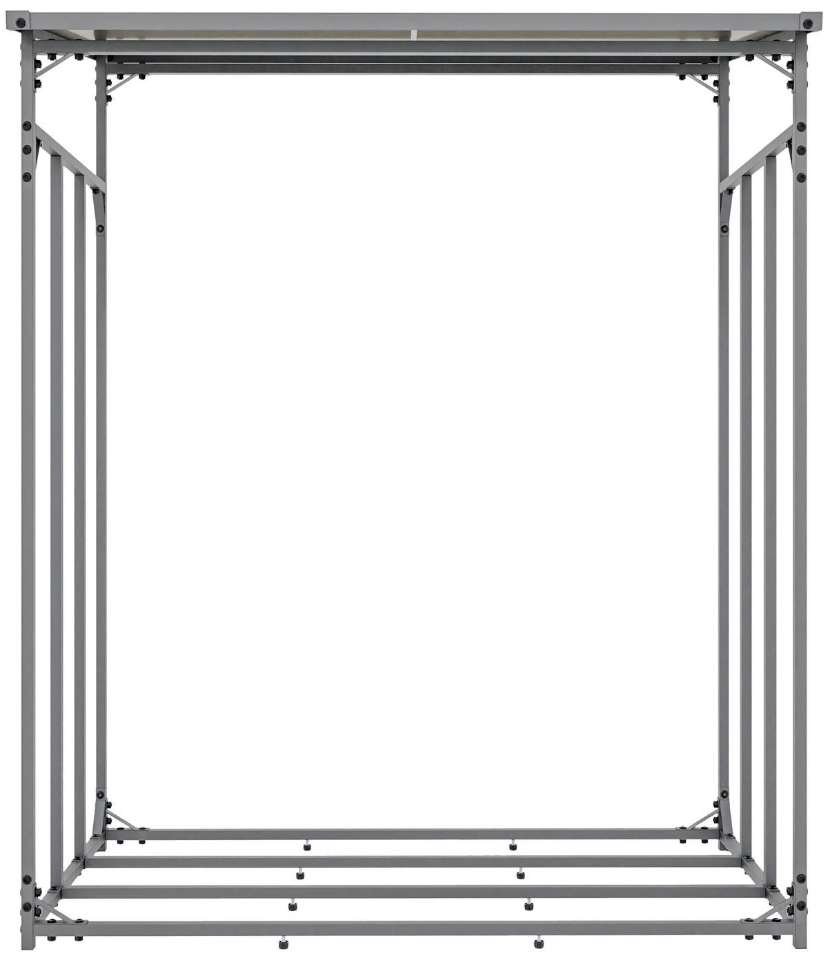 KAMINHOLZREGAL 130/70/165 cm Metall anthrazit - Anthrazit/Schwarz, Metall (130/165/70cm) - CLP