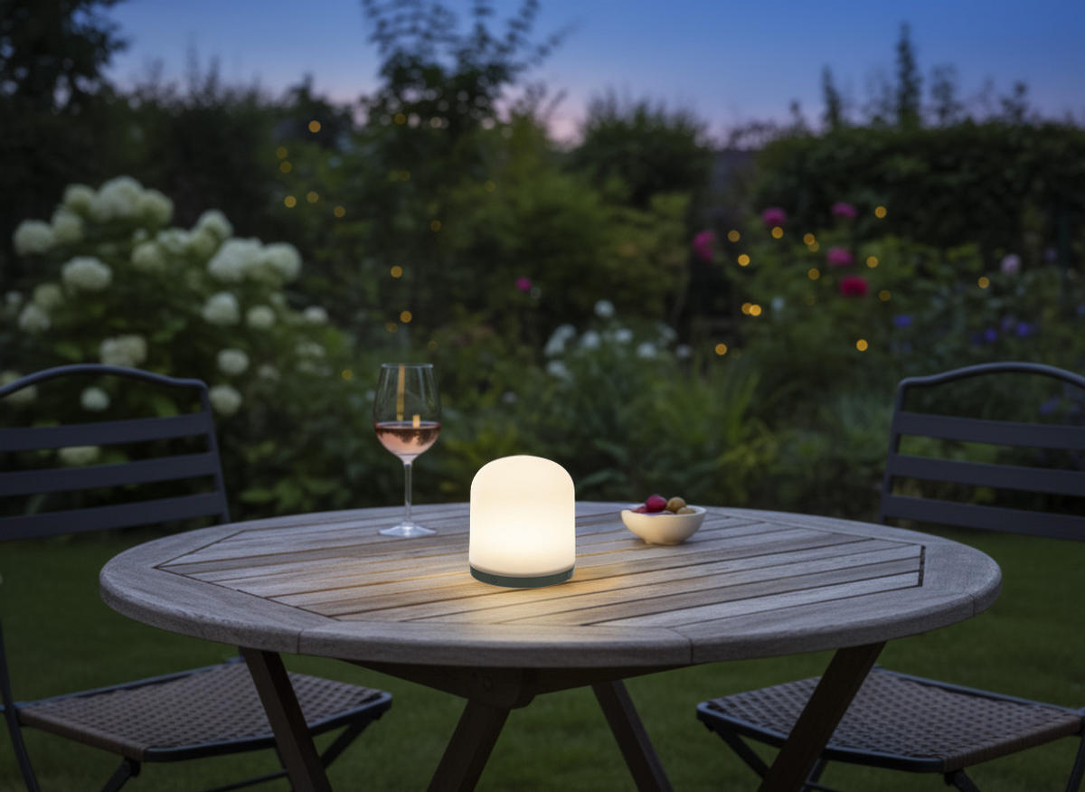 LED-LEUCHTE Dimmbar warmweiß batteriebetrieben mit Schlaufe IP44 3000K 80lm olivegrün - Grün, Kunststoff (13/13/21cm) - Northpoint