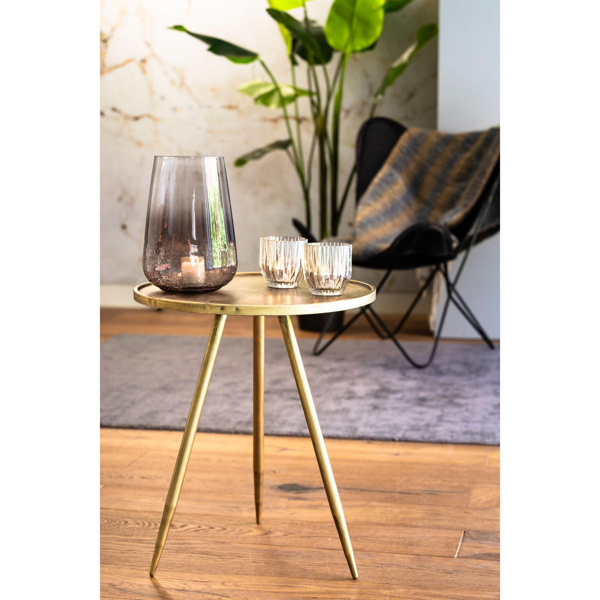 BEISTELLTISCH ENVIRA Gold 39.5/39.5/50.5 cm - Goldfarben, Metall (39.5/39.5/50.5cm) - Light & Living