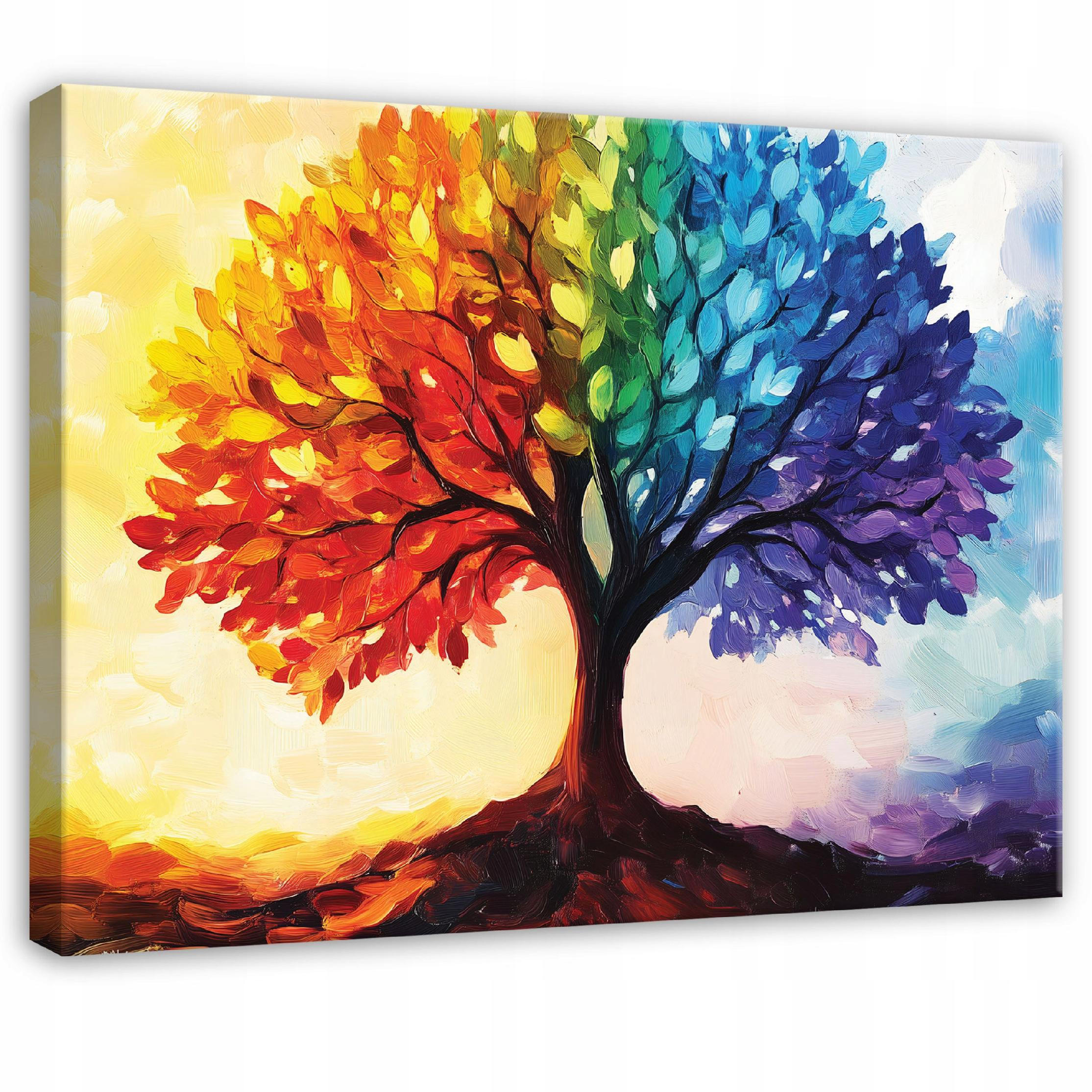 BILDER Abstrakt Baum des Lebens Modern Wohnzimmer 100x70 - Multicolor, Holzwerkstoff (100/70cm) - Wallarena