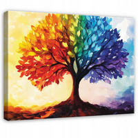 BILDER Abstrakt Baum des Lebens Modern Wohnzimmer 100x70 - Multicolor, Holzwerkstoff (100/70cm) - Wallarena