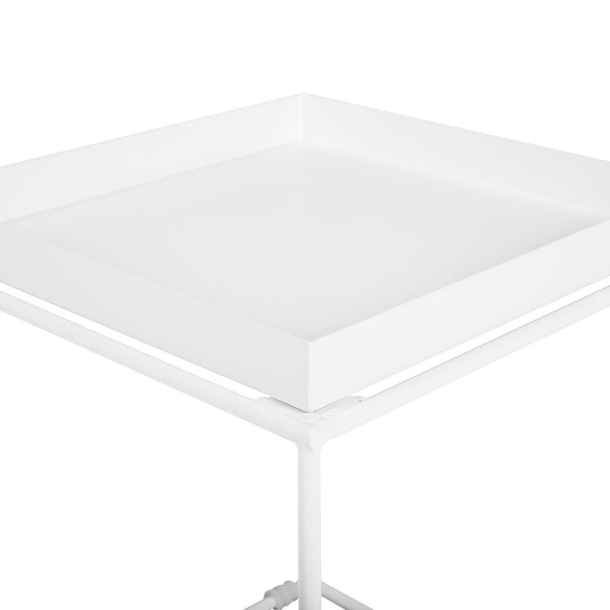 BEISTELLTISCH weiß quadratisch 40/40 cm Saxon - Weiß, Metall (40/40/50cm) - Beliani