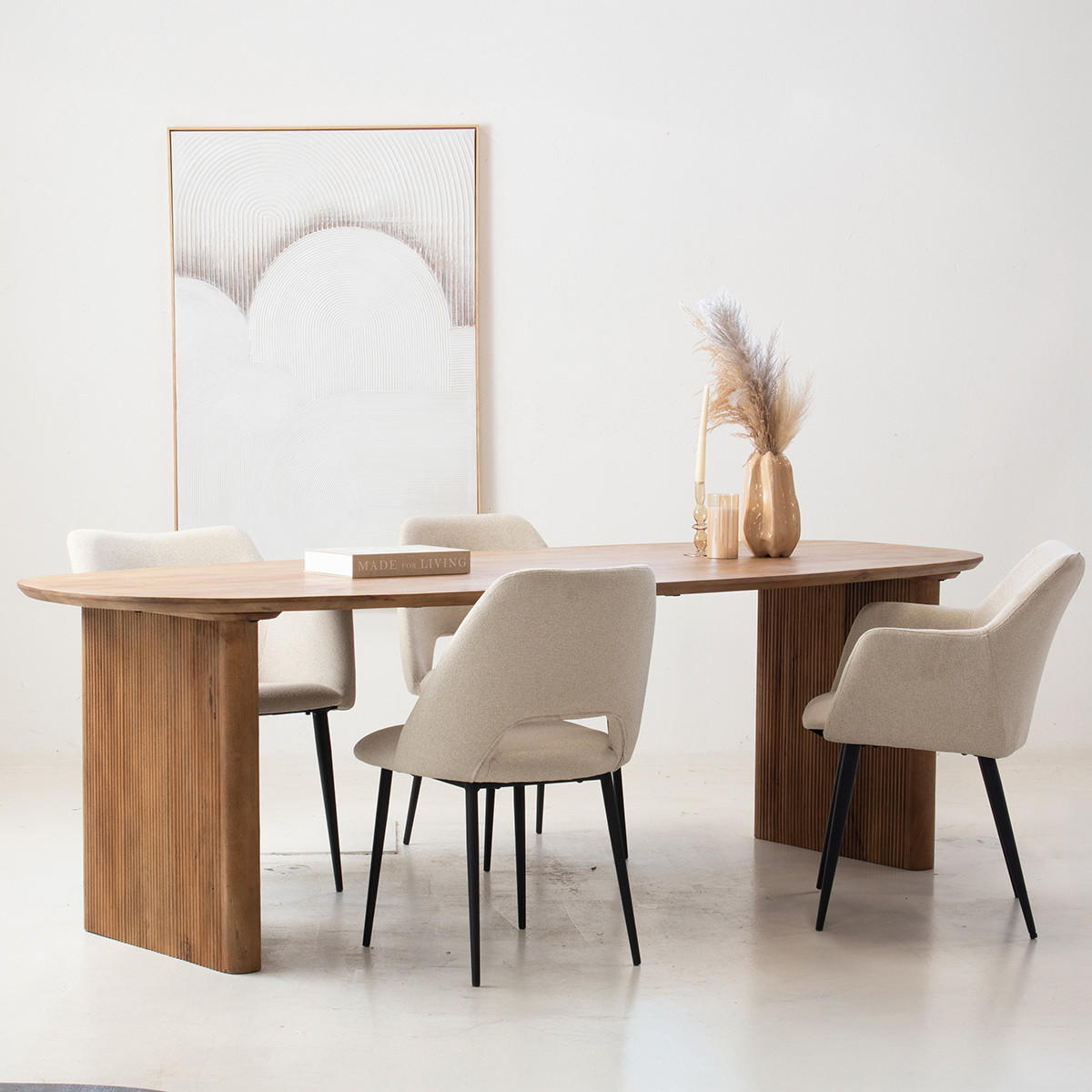 ESSTISCH oval aus Mangoholz 180cm, natürlich - Braun, Holz (180/90/76cm) - Giga Meubel