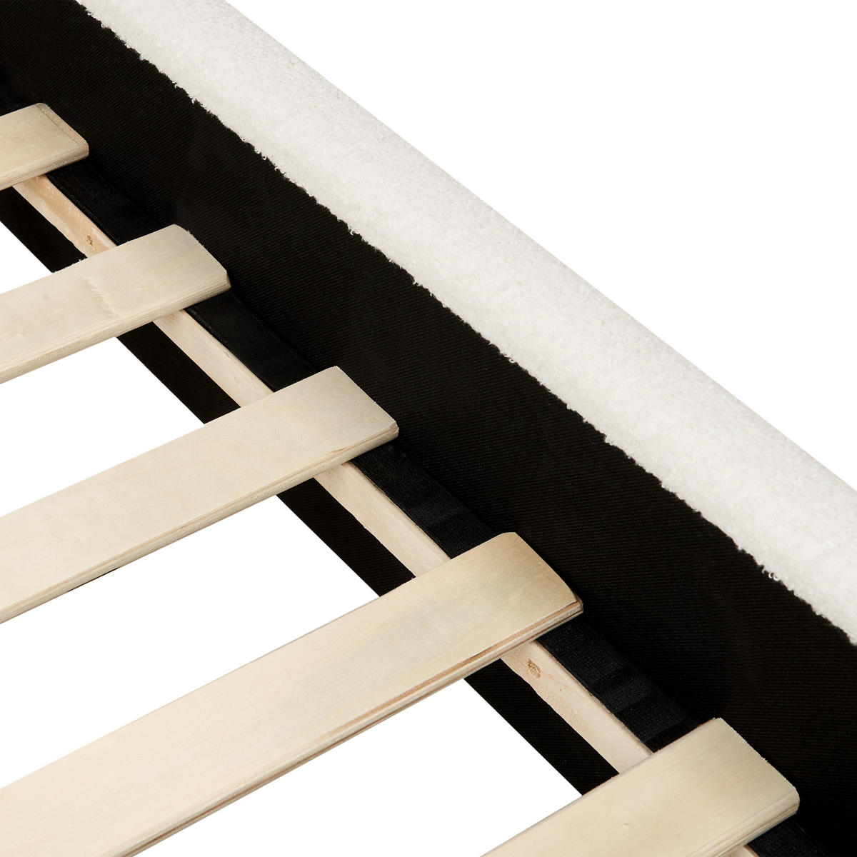 KINDERBETT 90x200 cm Weiß Anet - Creme, Textil (90/200cm) - Beliani