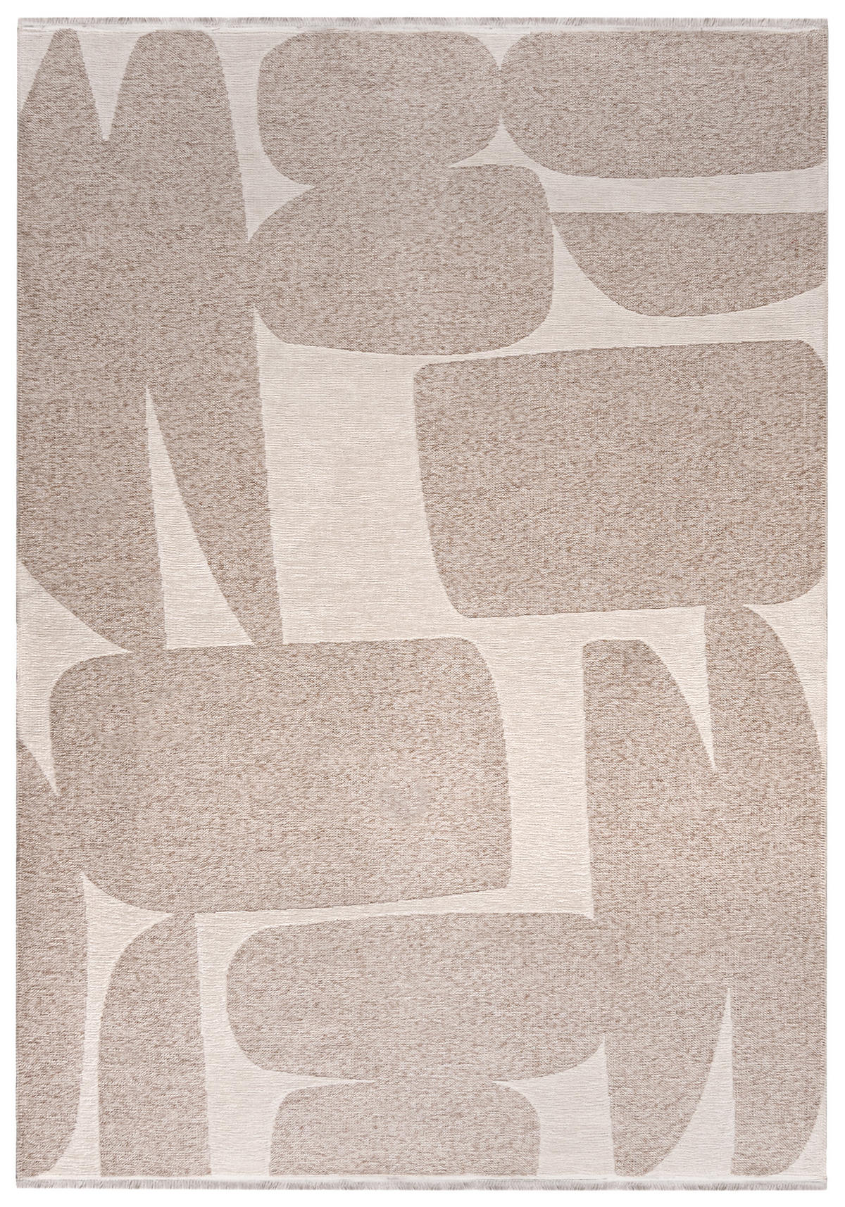 TEPPICH Zweiseitiger Beige Modern Abstrakt - Kurzflor Rechteckig Weich - Weiß Ecru Creme - 160 x 200 cm - Beige, Textil (160/200cm) - Mazovia