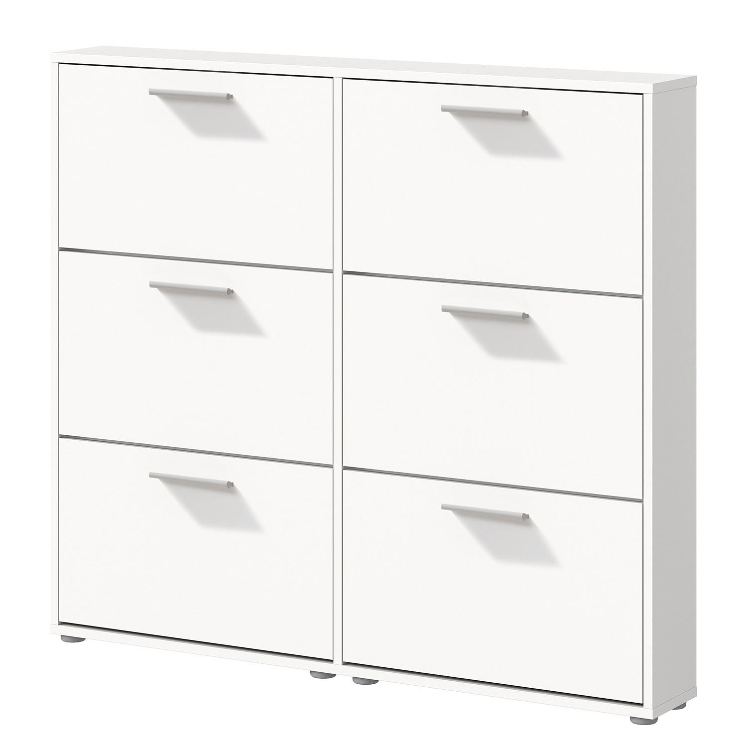 SCHUHKIPPER 116 cm - Weiß - Silberfarben/Weiß, Holzwerkstoff/Kunststoff (116/103/17cm) - home24