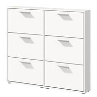 SCHUHKIPPER 116 cm - Weiß - Silberfarben/Weiß, Holzwerkstoff/Kunststoff (116/103/17cm) - home24