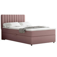 BOXBETT Everest 120 x 200 cm Einzelbett mit hochwertiger Bonell-Matratze und Topper - Rosa, Holz (120/200cm) - Panda Möbel