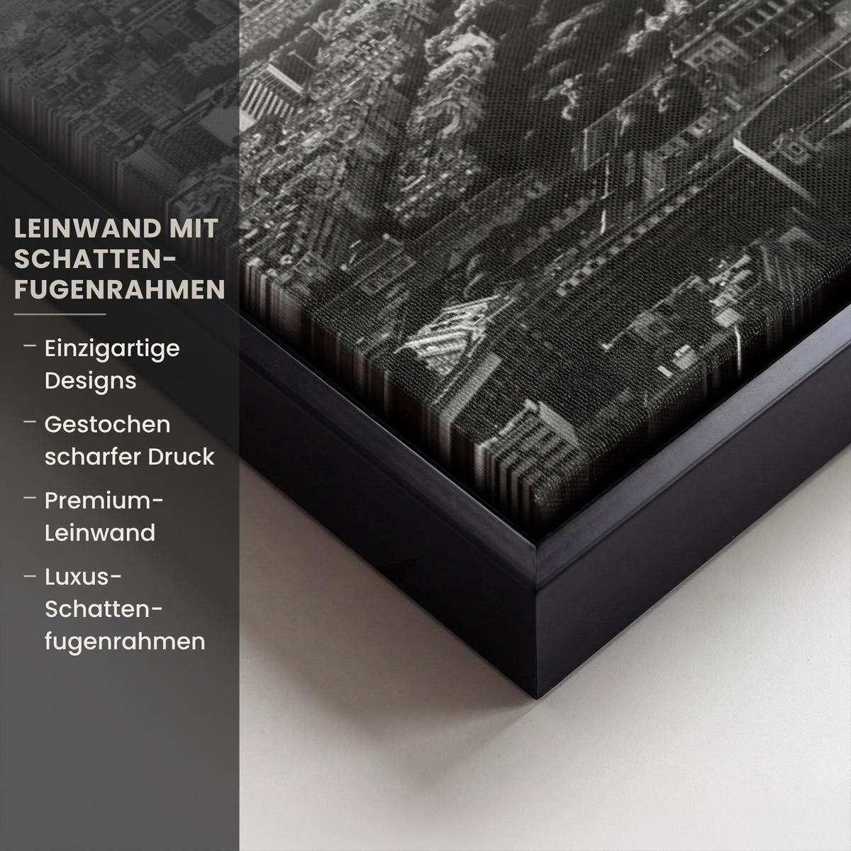 LEINWAND Bilder mit Rahmen - Paris - Skyline - Eiffelturm - Stadt - Wolken - 70x50 - Dunkelgrau, Textil (70/50cm) - MuchoWow