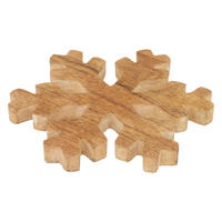 GLASUNTERSETZER Schneeflocke Ø 19 cm - Braun, Holz (19/1/19cm) - Atmosphera Createur d´interieur