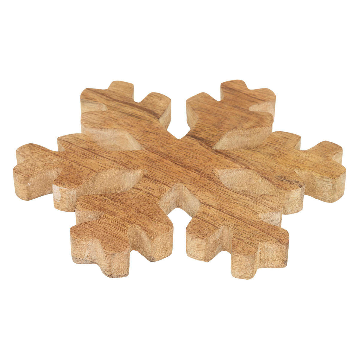GLASUNTERSETZER Schneeflocke Ø 19 cm - Braun, Holz (19/1/19cm) - Atmosphera Createur d´interieur