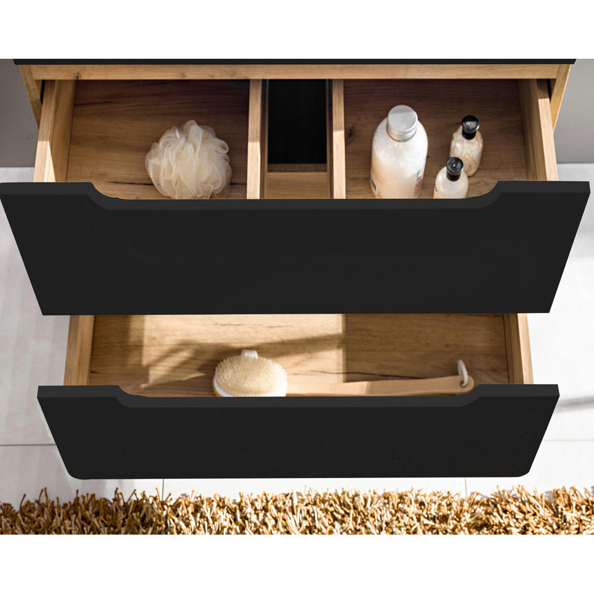 WASCHBECKENSCHRANK New-luton - Grau, Holzwerkstoff (80/53/46cm) - Lomado