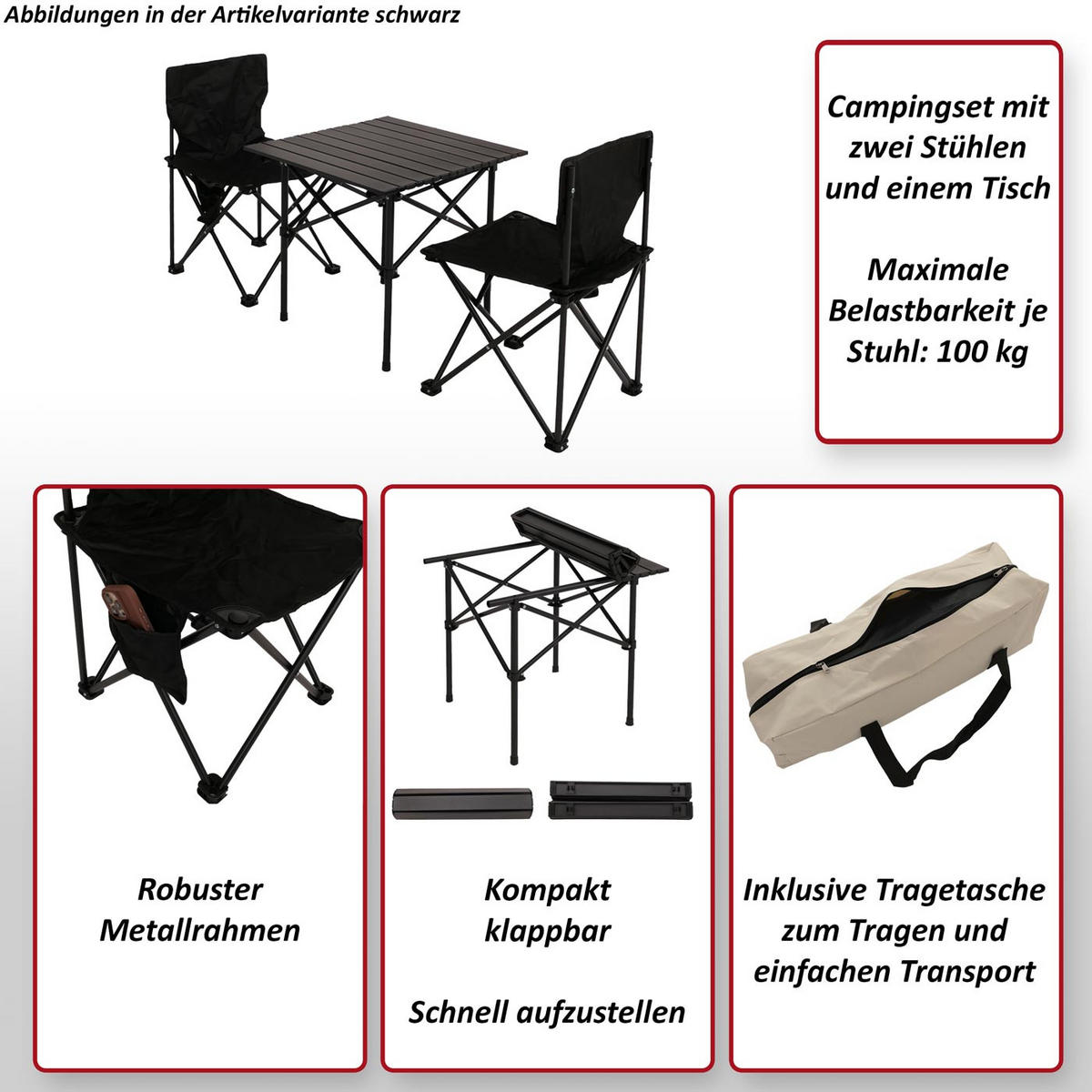 KAMPING SET Bel, Bež - bela/bež, kovina - MCW