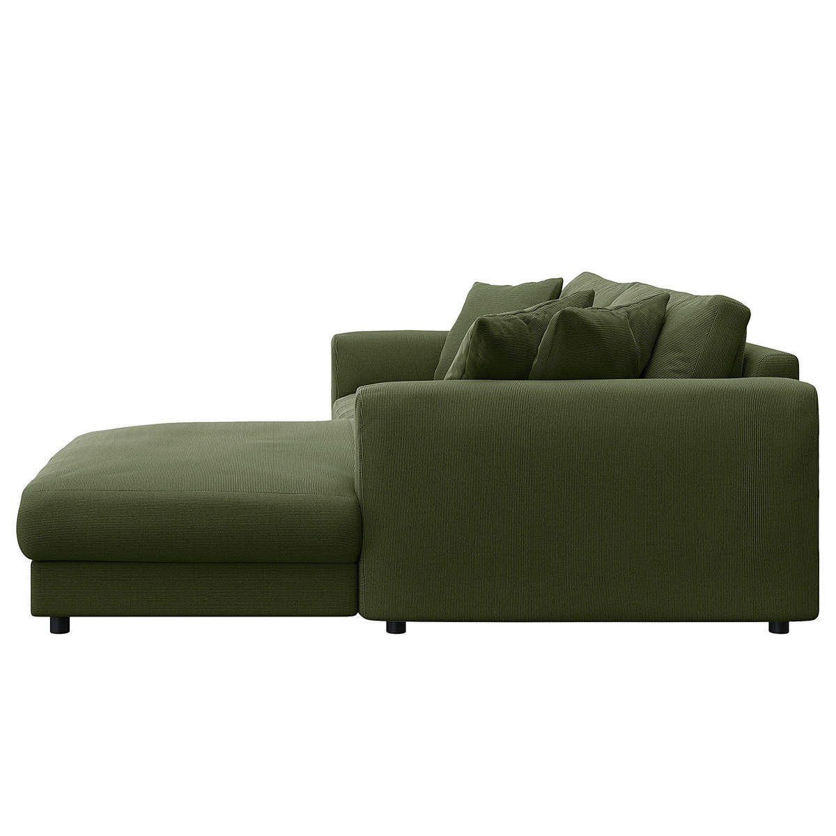 ECKSOFA mit Longchair - Schwarz/Grün, Kunststoff/Textil (238/183cm) - home24
