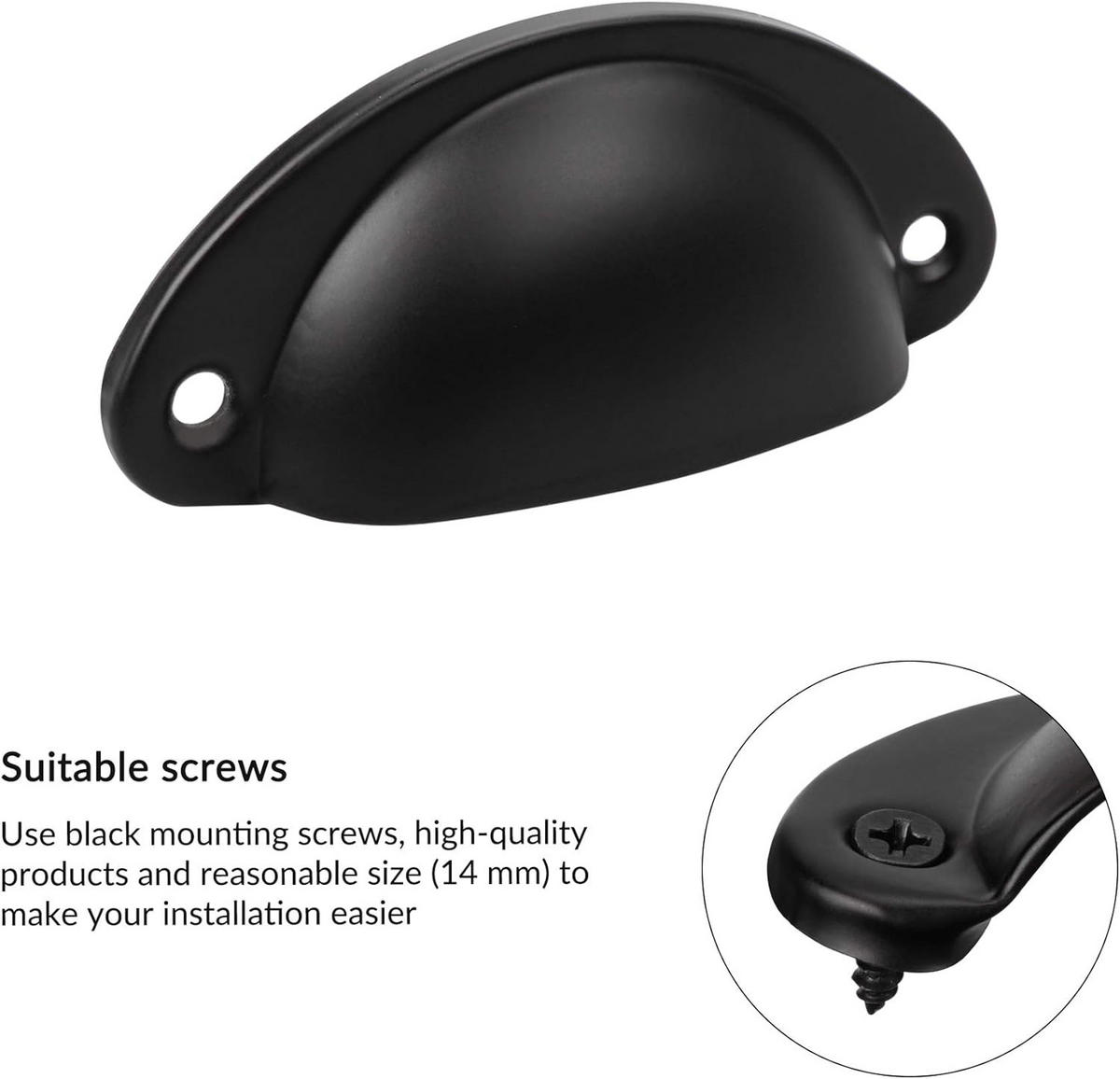 MÖBELGRIFF Schwarz 16er-Set - Schwarz, Metall (3.5/1.7/8.1cm)