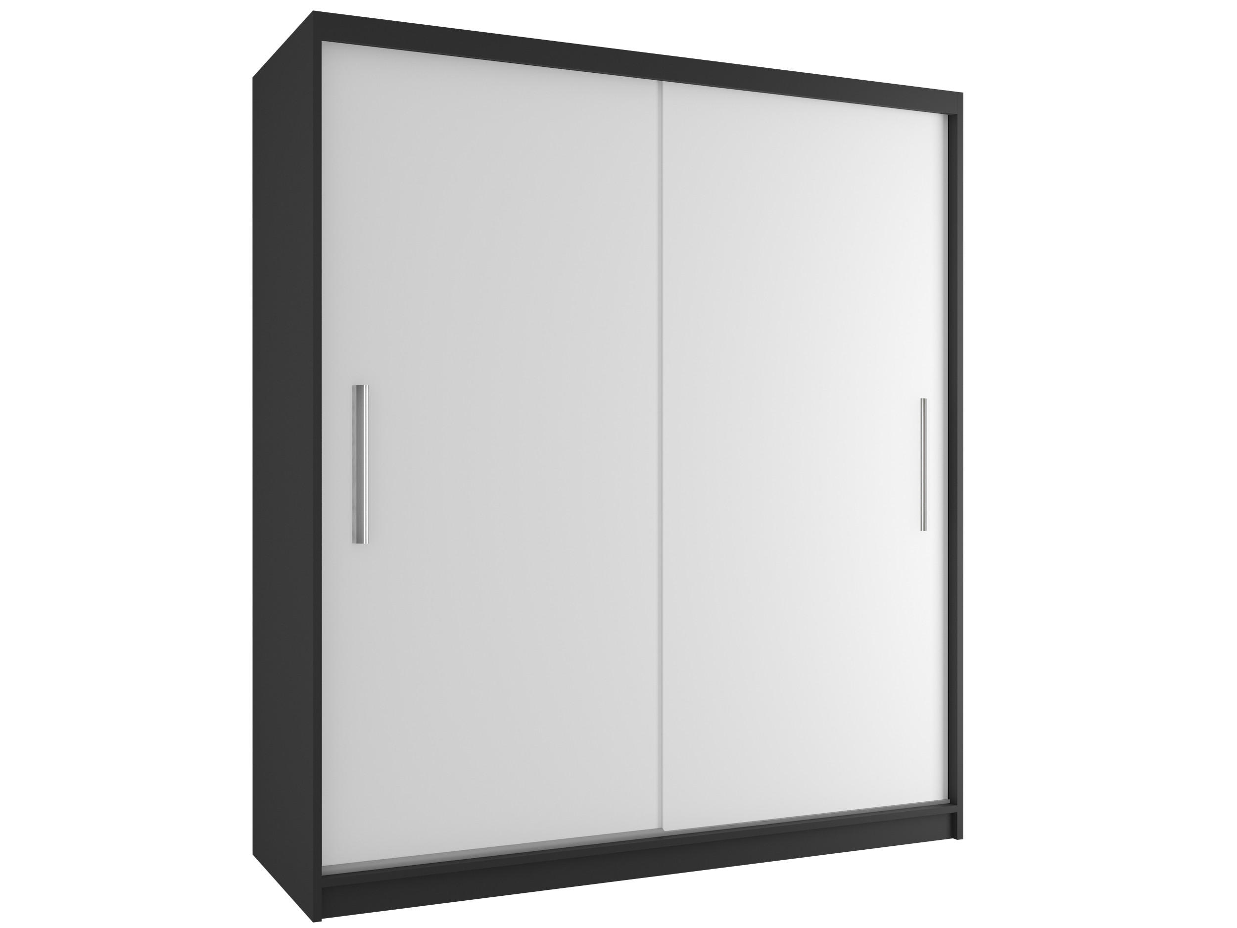 BELINI Verona, posuvné skrine, 158 cm, čierno-biela, matný povrch - šatník s vešiakom, vhodný do spálne - biela, drevo (158/216/60cm) - B BELINI GROUP
