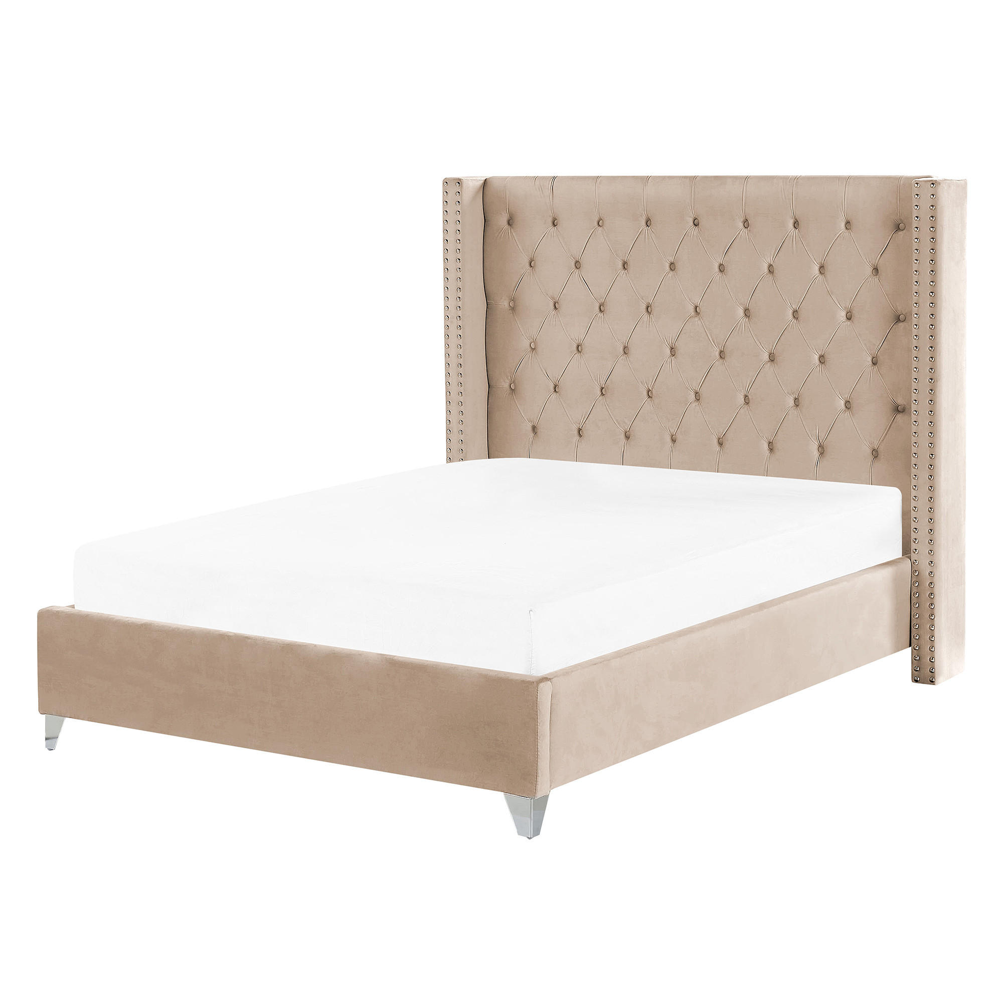 POLSTERBETT mit Lattenrost 140x200 cm Beige Lubbon - Beige, Textil (140/200cm) - Beliani