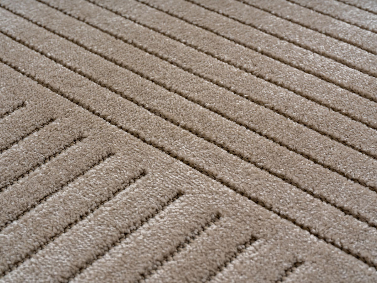 TEPPICH In-/Outdoor Kurzflor Skandinavisch Muster Polypropylen Terrasse Beige Läufer 80x150 - Beige, Textil (80/150cm) - KADIMA DESIGN