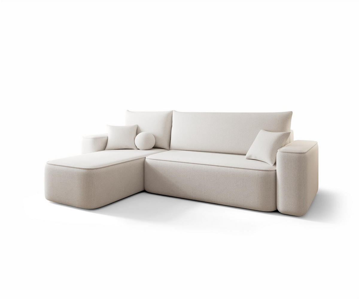 ECKSOFA Agepo In Curio - Creme, Holzwerkstoff/Textil (250/150cm) - Fun Möbel