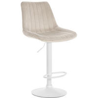 BARHOCKER Tolor Samt weiß creme - Naturfarben/Weiß, Textil/Metall (49.5/112/50cm) - TPFLiving