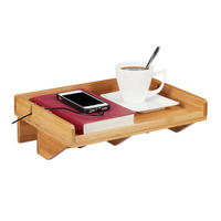 BETTABLAGE - Hellbraun, Holz/Metall (33/9.5/24cm) - Relaxdays