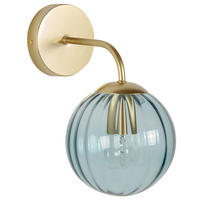 WANDLEUCHTE Boomi 22/15/28 cm - Blau, Glas (15/28/22cm) - Beliani