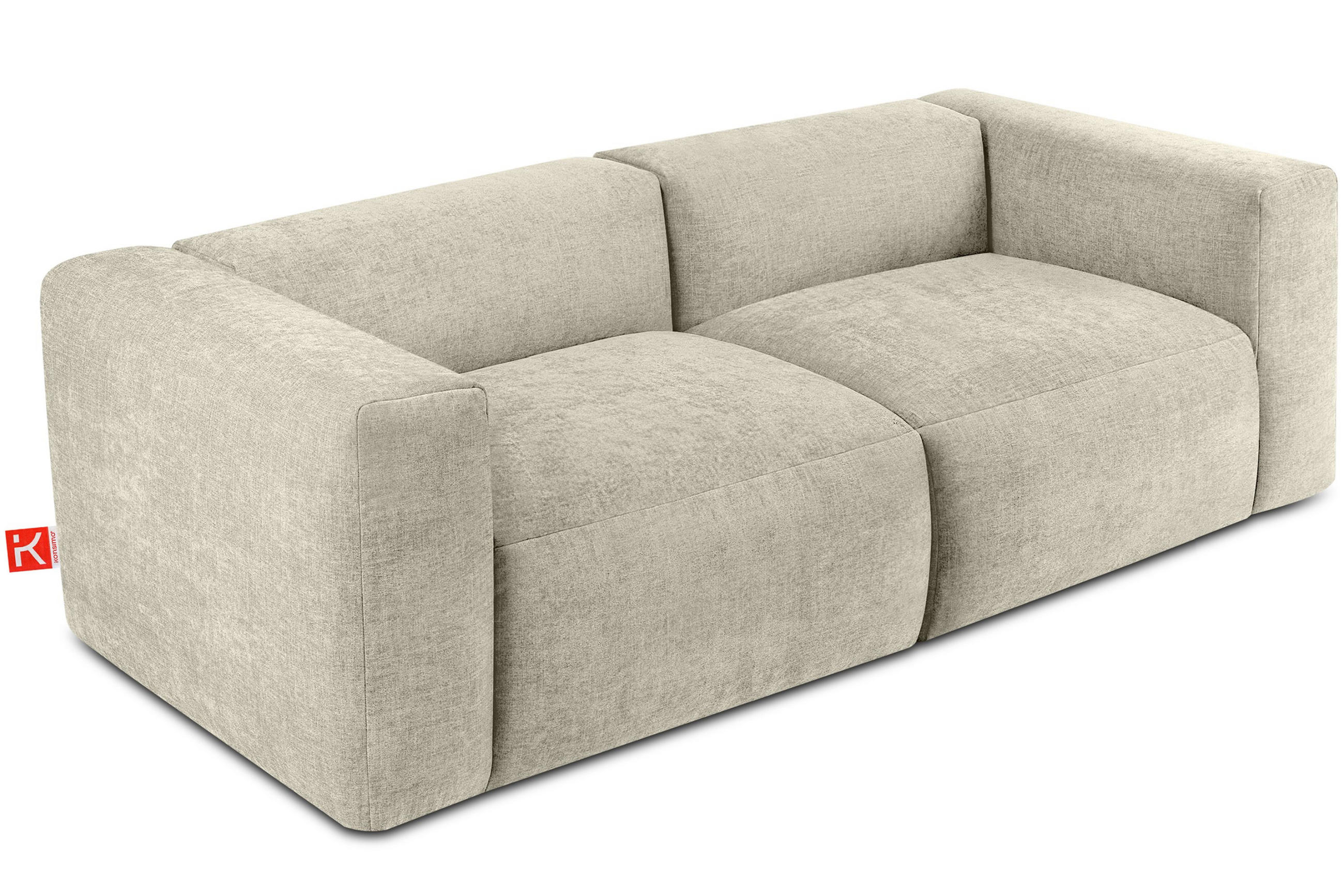 2,5-SITZER-MODULSOFA BUFFO mit extrem weicher und bequemer Sitzfläche, Gewebestoff, ecru - Ecru, Textil (250/73/96cm) - KONSIMO®
