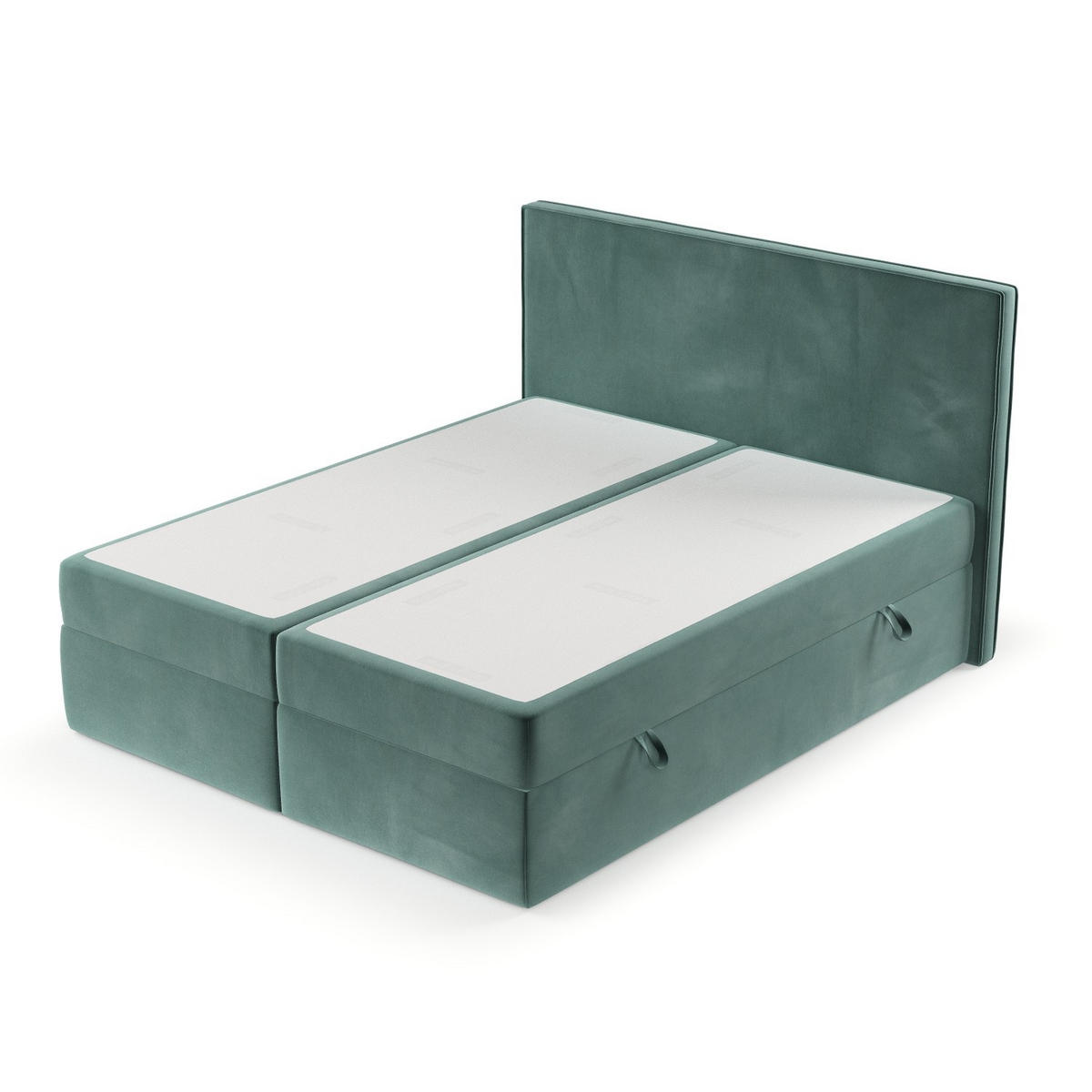 BOXBETT Nuvia 140/200 cm Türkis im Kronos Stoff - Türkis/Schwarz, Holz/Holzwerkstoff (140/200cm) - AltaBeds