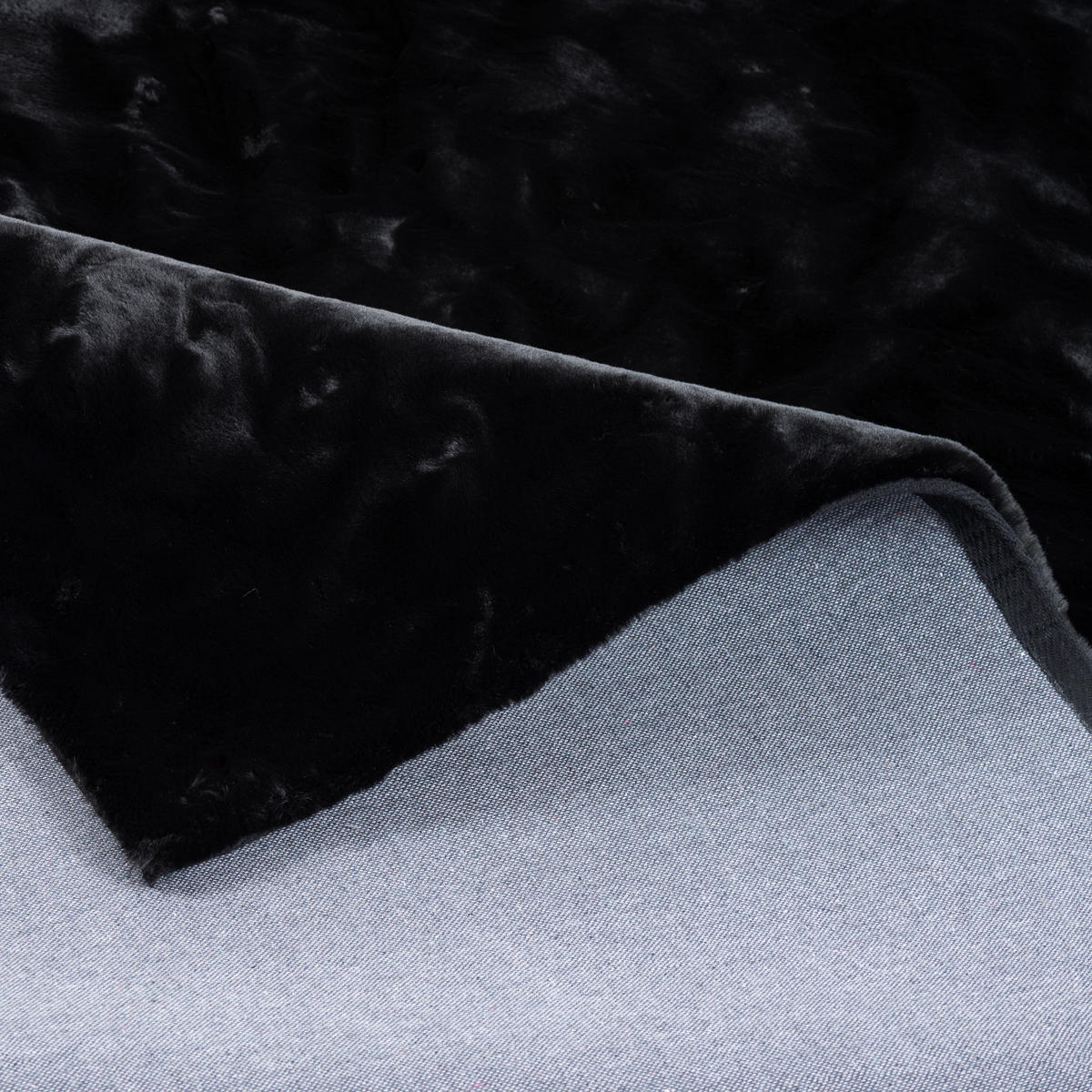 FELLTEPPICH LUXUS SUPER SOFT PLUSH - Schwarz, Textil (120/170cm) - Pergamon