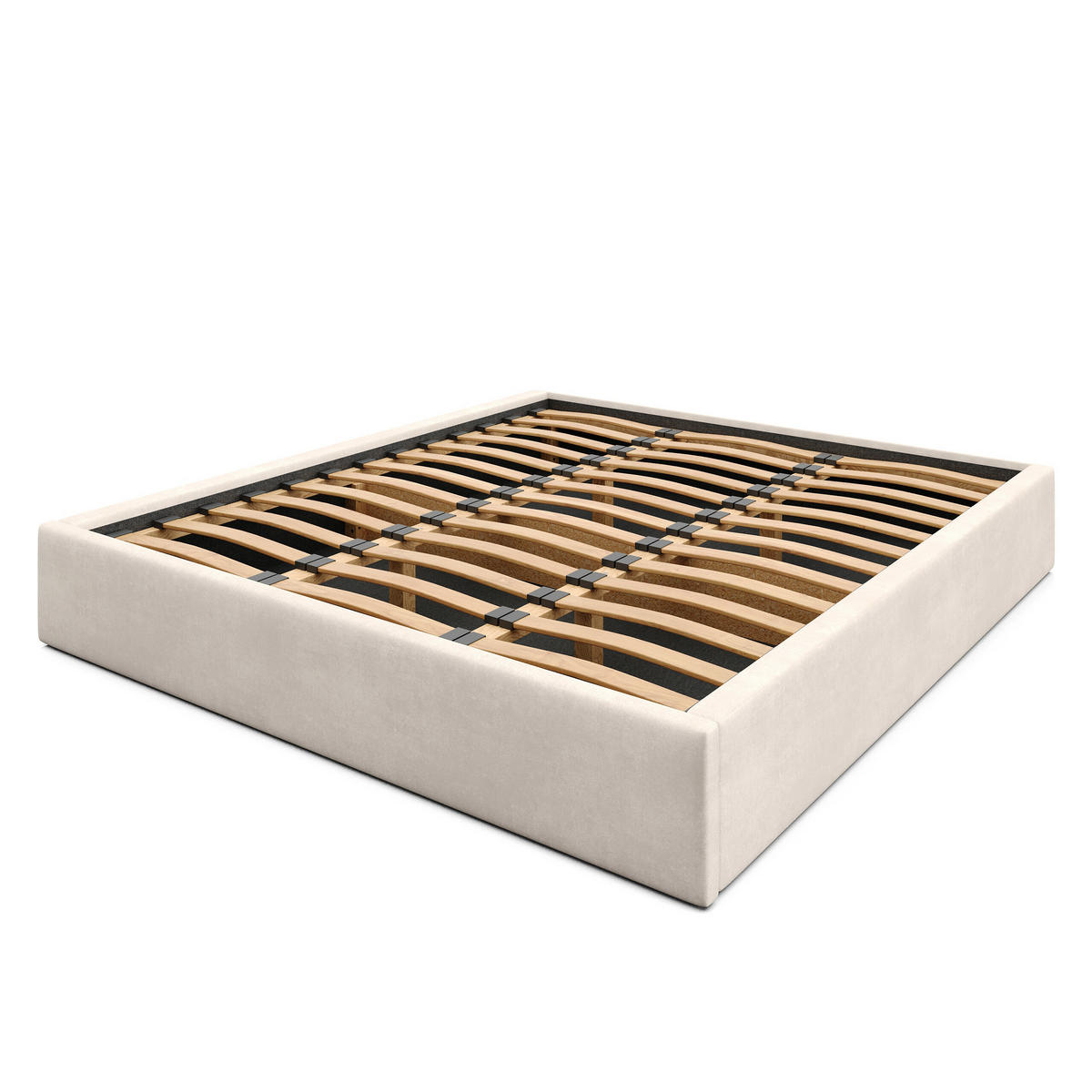 POLSTERBETT 180x200cm Bett mit Stauraum Lattenrost Creme - Creme, Holz/Holzwerkstoff (180/200cm) - Muralo