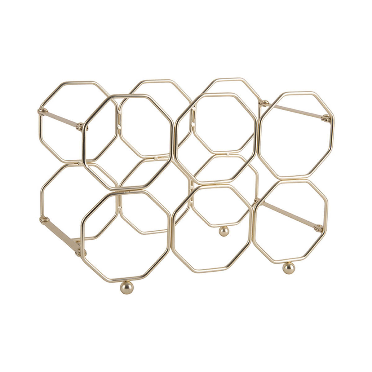 WEINREGAL Honeycomb Gold 16.5/31/22 cm - Goldfarben, Metall (31/22/16.5cm) - Present Time