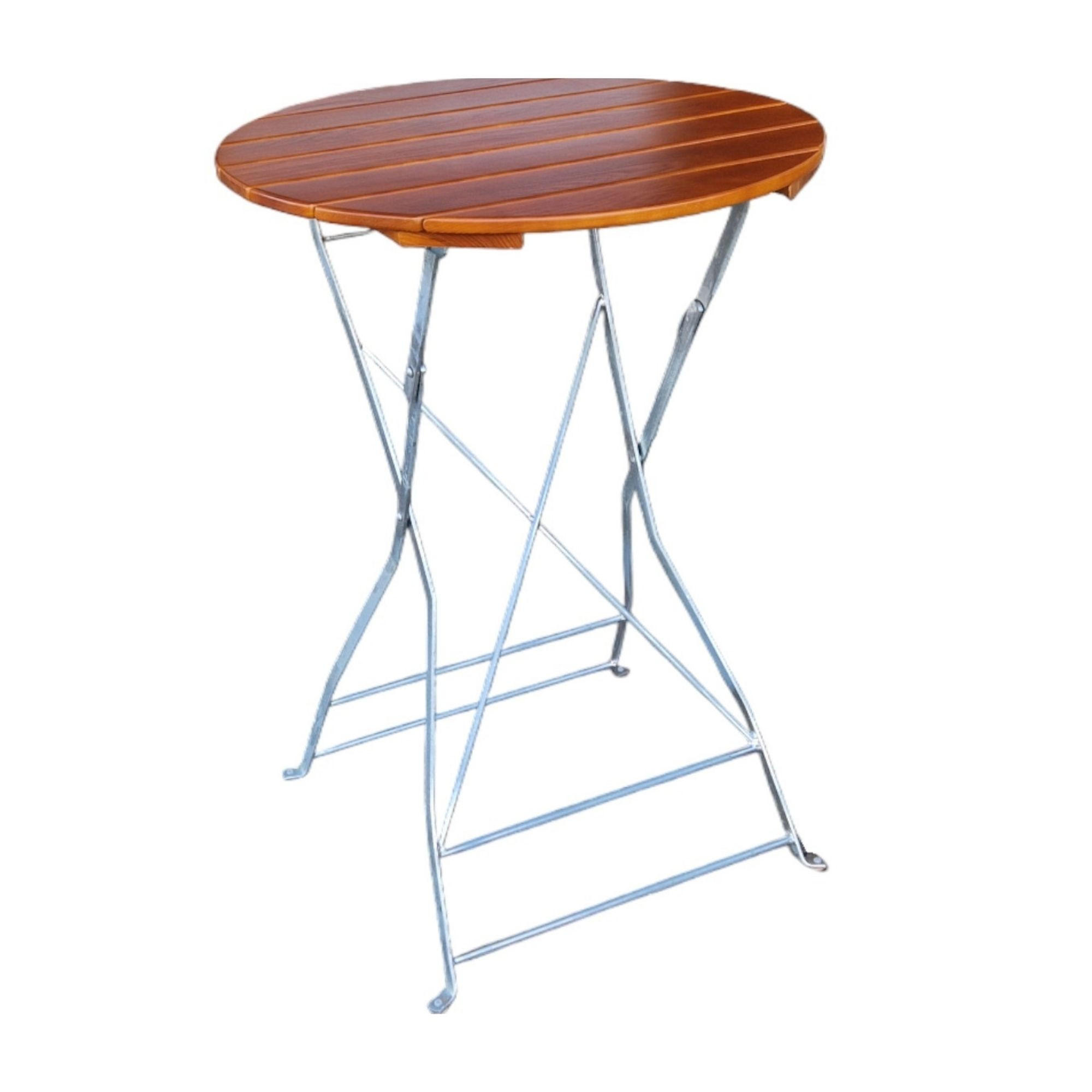 STEHTISCH WALDKRONE 110x80x80cm Ø80cm Klappbar Eschenholz Silber/Braun - Braun, Holz (80/80/110cm) - CHEFGASTRO