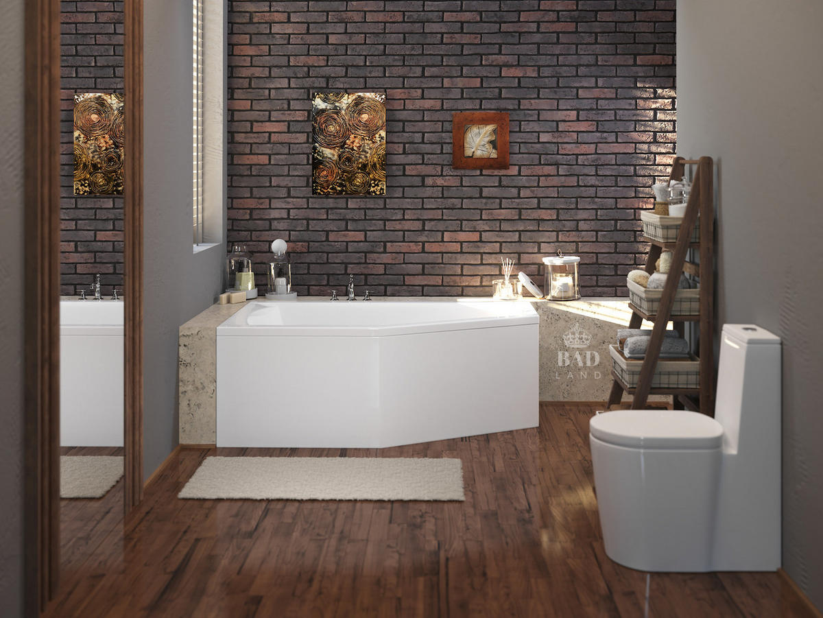 BADEWANNE Eckwanne SELENA 150/90 Links Ablauf & Füße - Weiß, Kunststoff (90/59/150cm) - bad land