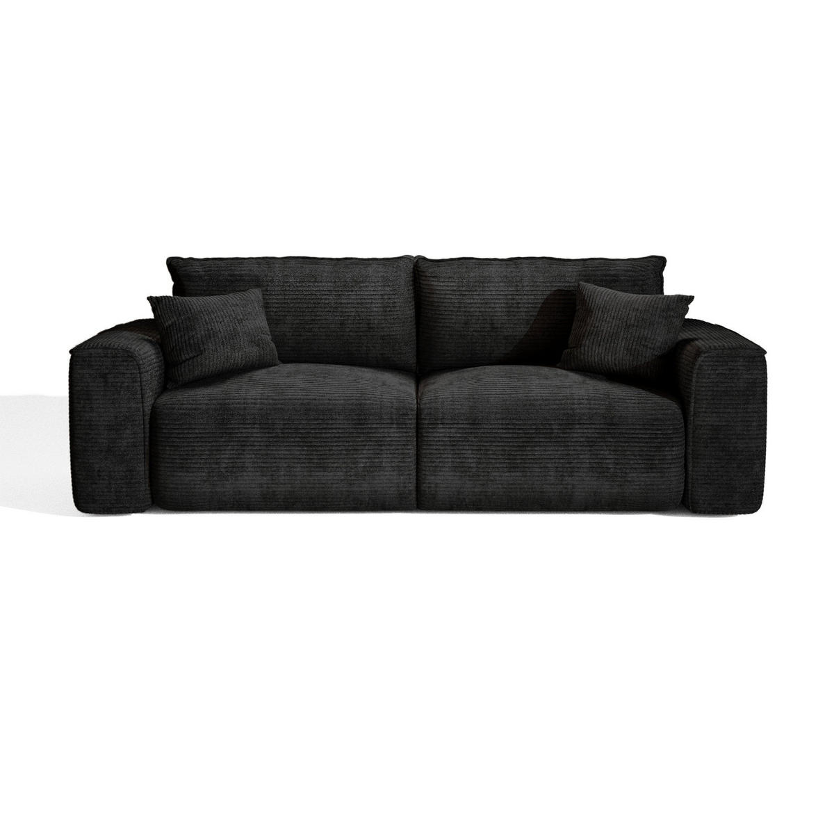 SCHLAFSOFA Express COMO Cord Schwarz 236cm - Schwarz, Textil (236/78/100cm) - Premium Interiors