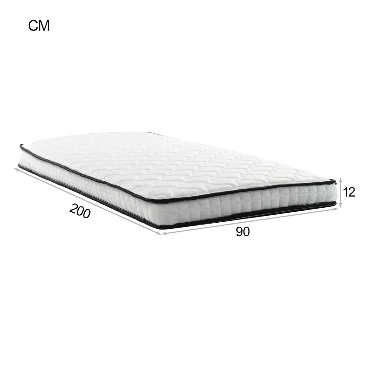 HOCHBETT 90/200 cm weiß mit Sicherheitsausschnitt und Stauraum mit Matratze - Weiß, Holzwerkstoff (90/200cm) - OKWISH