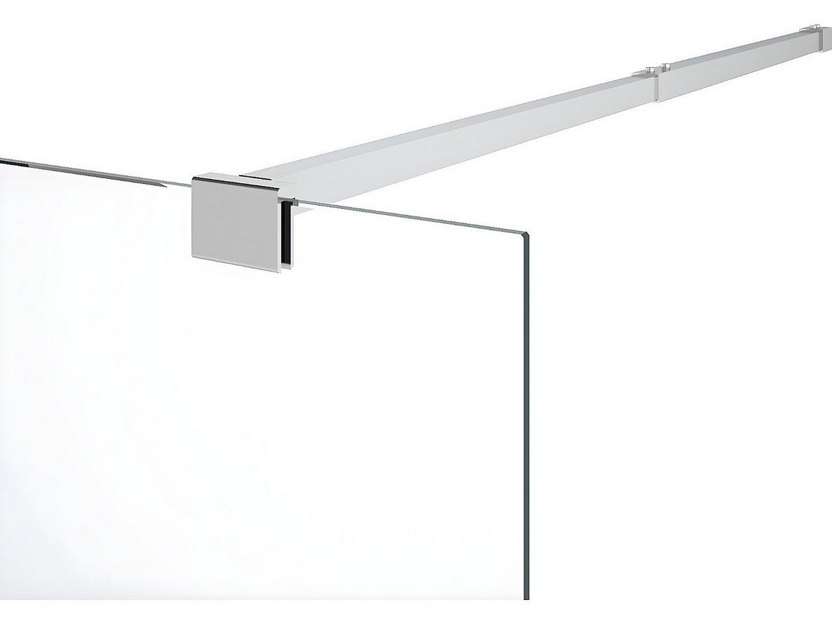 DUSCHTRENNWAND Seitenwand italienische Dusche mit Handtuchhalter - 120 x 200 cm - Sicherheitsglas - Chromfarben - KRISTEN - Silberfarben, Metall (120/200cm) - Vente-Unique