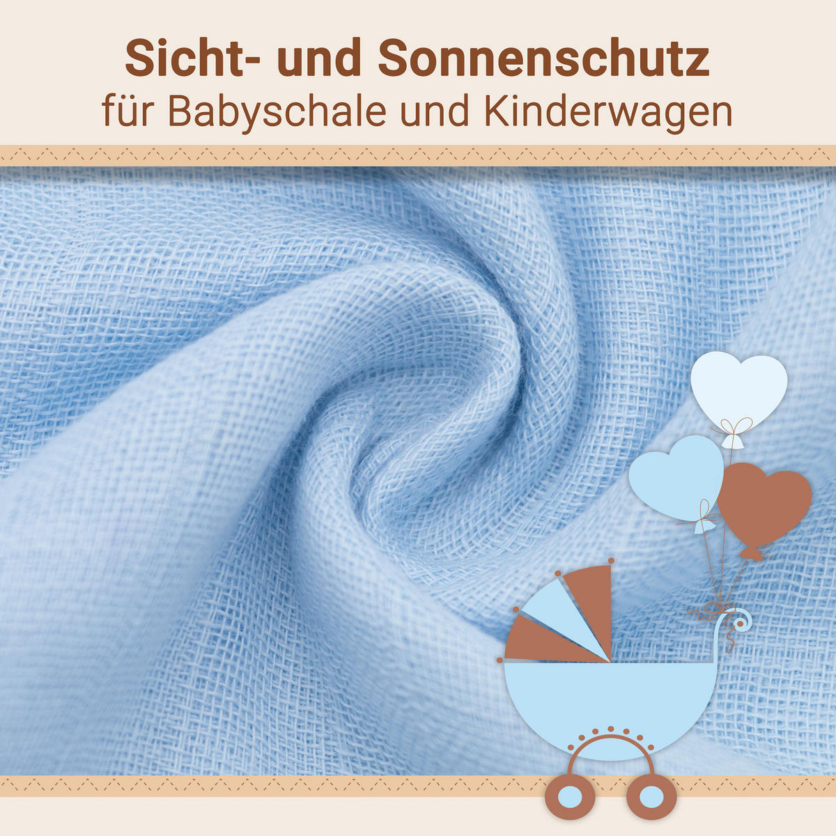 SPUCKTÜCHER, 5er-Set, 80x80 cm, 100% Baumwolle, Blau - Hellblau, Textil (80/80cm) - Zollner