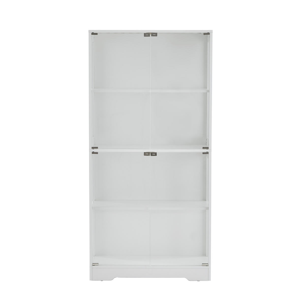 GLASVITRINE aus MDF und Glas 35x80x165 cm Weiß mit LED-Beleuchtung und Bewegungssensor - Weiß, Holzwerkstoff (80/165/35cm) - IVMEU